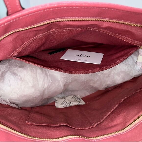 🔥NWT!| Coach Zip Top Tote Handbag Poeny Pink Msrp:$325.00 - Picture 8 of 12